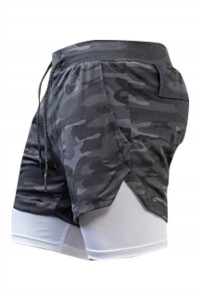 SKSP008 manufacturing five-point shorts design double-layer mobile phone pocket towel casual running shorts shorts shorts center fake two-piece shorts detail view-1